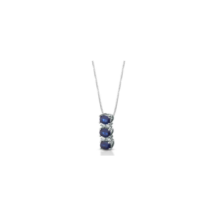 Crusado necklace with diamonds and sapphires pendant, Maratea collection