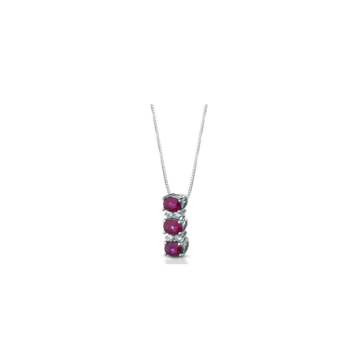 Crusado necklace with diamonds and rubies pendant Maratea collection