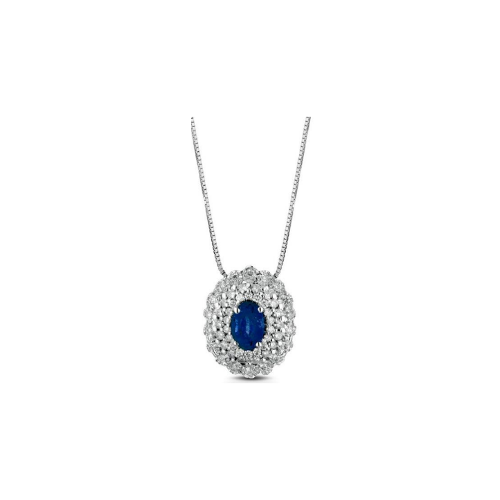 Crusado necklace with diamonds and sapphires pendant Porto Venere collection