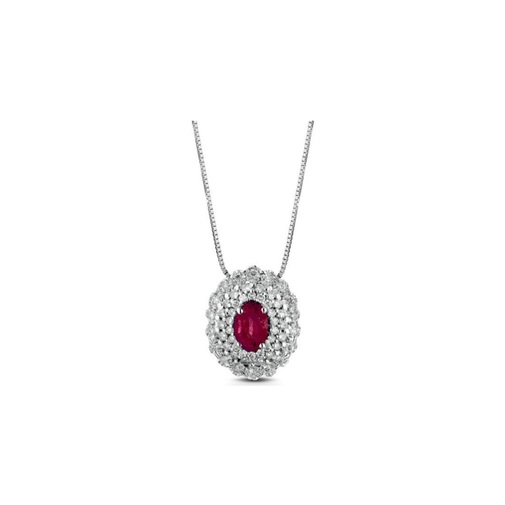 Crusado necklace with diamonds and rubies pendant Porto Venere collection